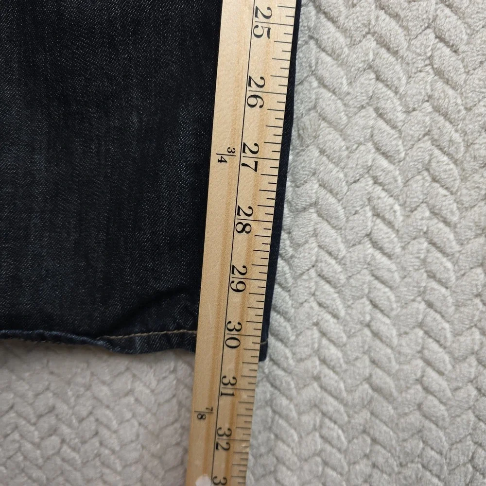 American Eagle Mens Low Rise Boot Jeans Dark Wash Blue 38x32‎ Whiskered Cotton